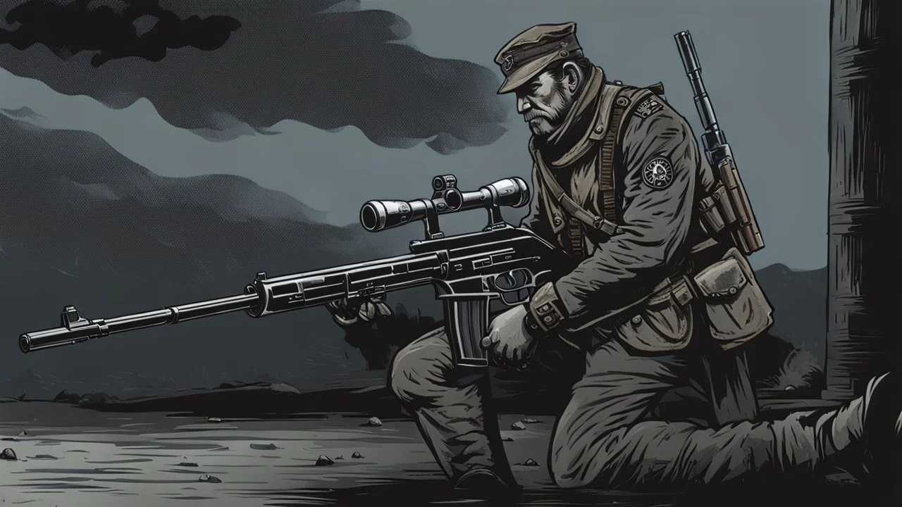 Roland the Headless Thompson Gunner. Illustration.