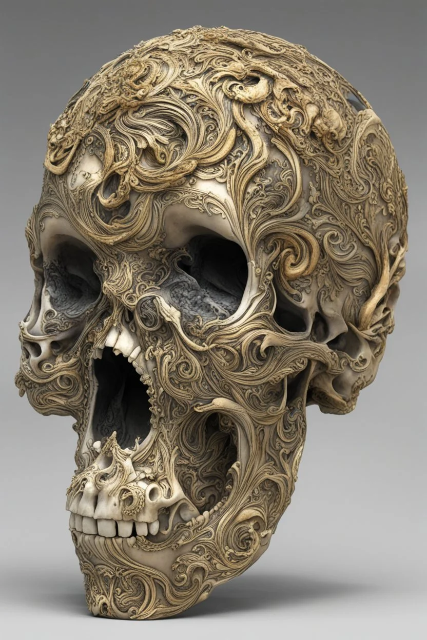 versace styled human skull