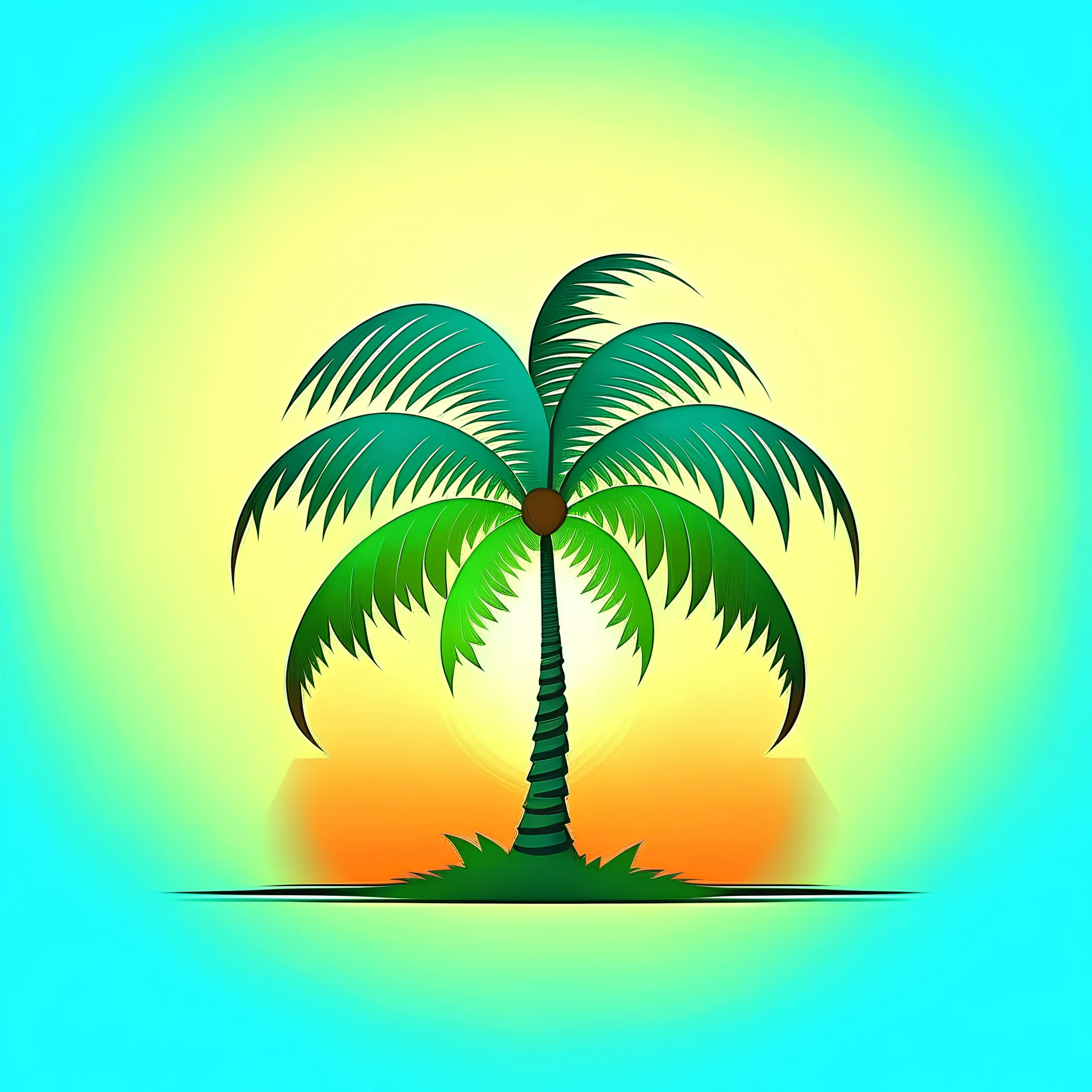 create a summer palm tree logo