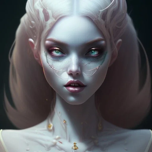 a portrait of a beautiful vampire, art by lois van baarle and loish and ross tran and rossdraws and sam yang and samdoesarts and artgerm, digital art, highly detailed, intricate, sharp focus, Trending on Artstation HQ, deviantart, unreal engine 5, 4K UHD image