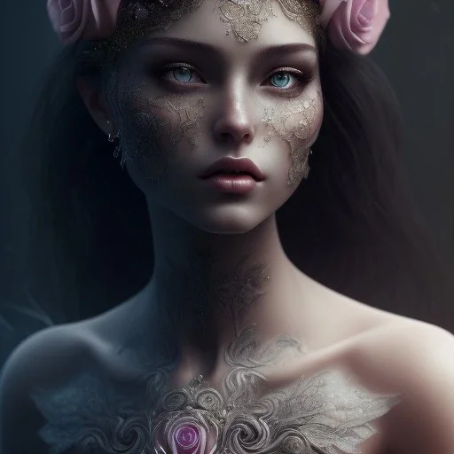 Black rose beautiful girl,utra realistic,highly detailed, masterpiece, delicate detailed, sharp focus, insanely detailed, fantasy art, intricate detailed, elegant, fog, Special Lighting, Vibrant, color Scheme, forest, unreal engine 5, trending on artstation