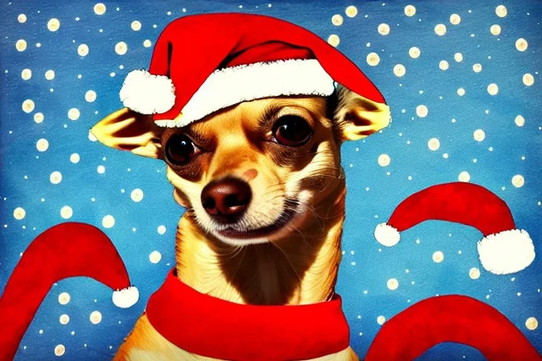 chihuahua Christmas abstract