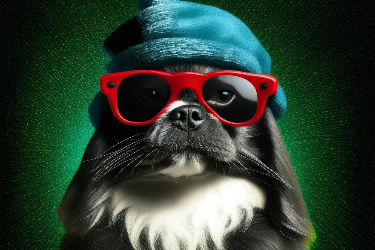 the gioconda with sunglasses, with mustaches and a xmas hat