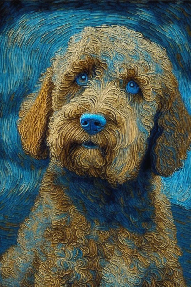brown labradoodle by van gogh