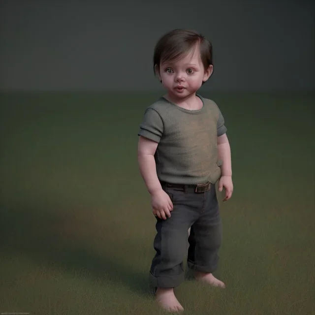 Tarkovsky toddler, full body, dramatic lighting, hyper realistic