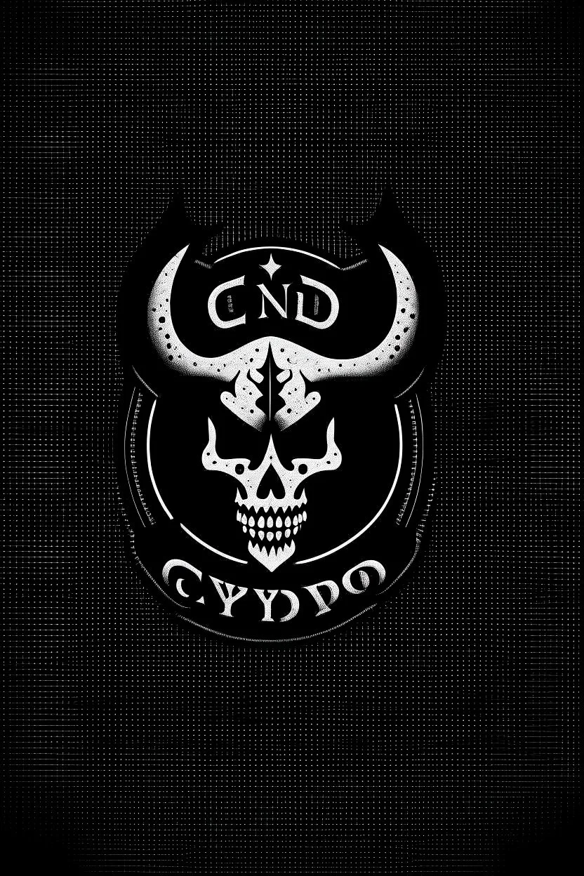 Generate a logo for a metal band called "Cydno" with plain background