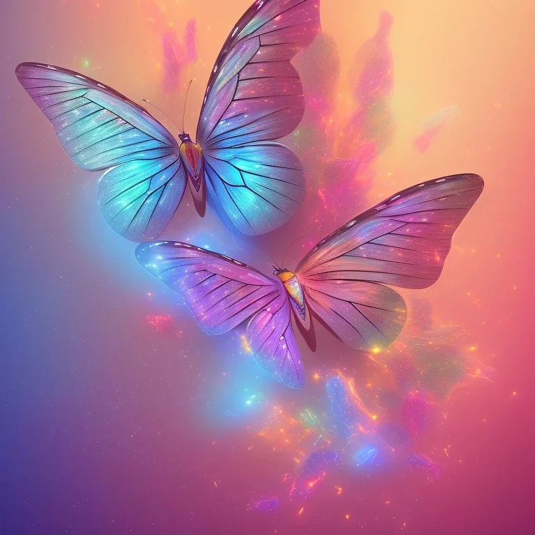 luminous pastel colors, butterfly