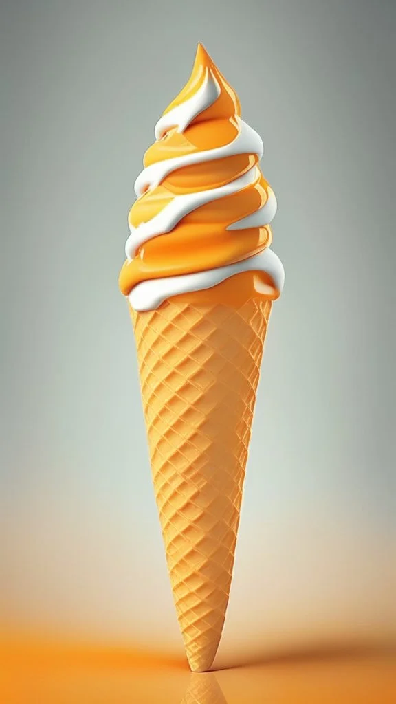 Orange Ice cream cone