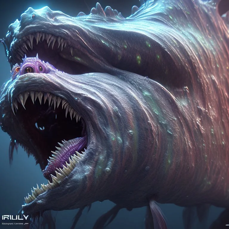 fluid ink angler fish creature, unreal engine 5, 8k resolution, photorealistic, ultra detailed