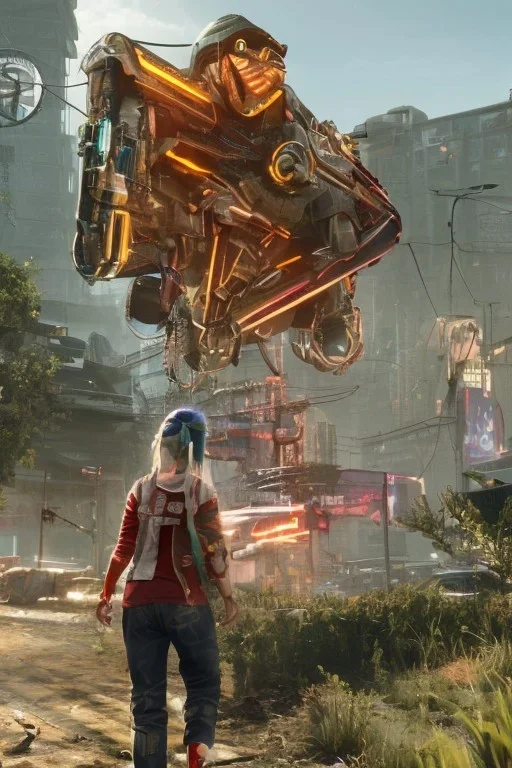 Billie Eilish, cyberpunk2077, booty, photorealistic