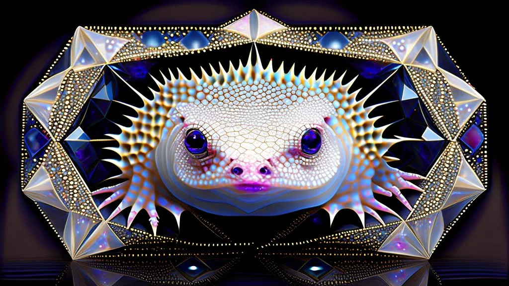 impossible octaedric jeweled paradox geometry infinite axolotl with eyes