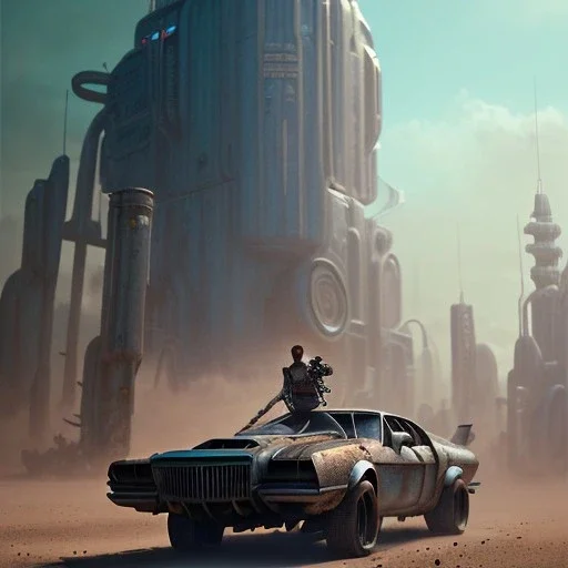 mad max world, cyberpunk buildings, people in futuristic clothing, unreal engine, fantasy art by greg, loish, rhads, ferdinand knab, makoto shinkai and lois van baarle, ilya kuvshinov, rossdraws, tom bagshaw, global illumination, radiant light, detailed