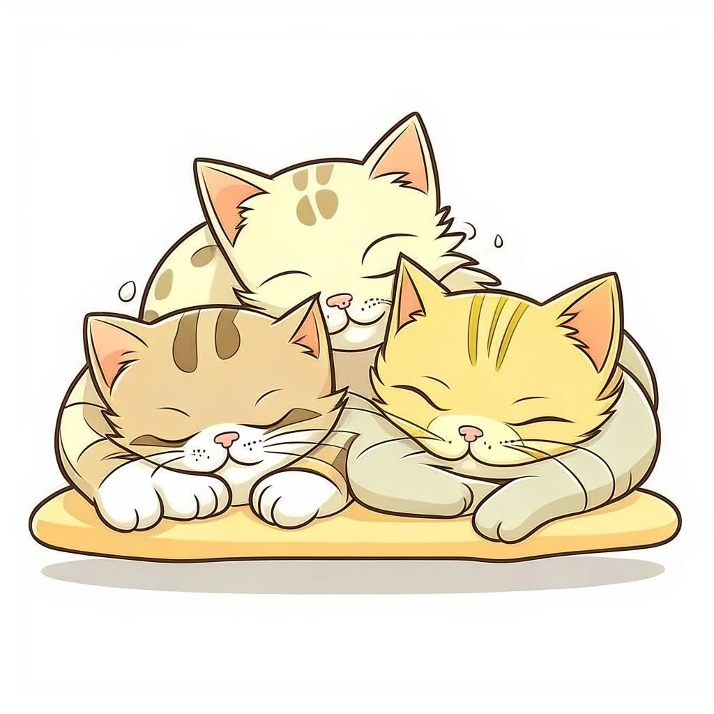 kittens sleeping cartoon