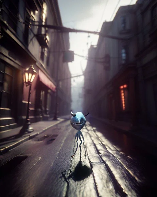 Casual street, Tim burton style, realistic photo, concept art, smooth, unreal engine 5, god lights, ray tracing, RTX, lumen lighting, ultra detail, volumetric lighting, 3d.