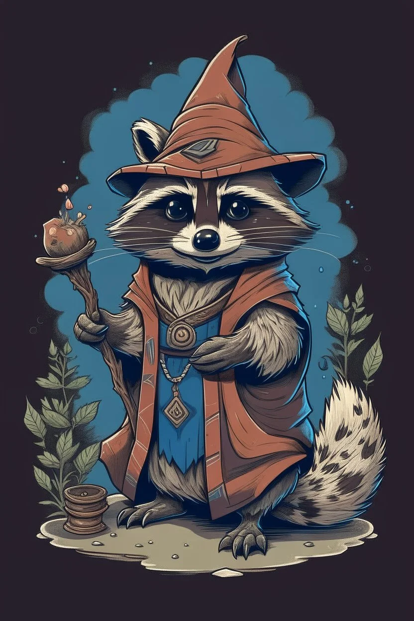 Raccoon wizard