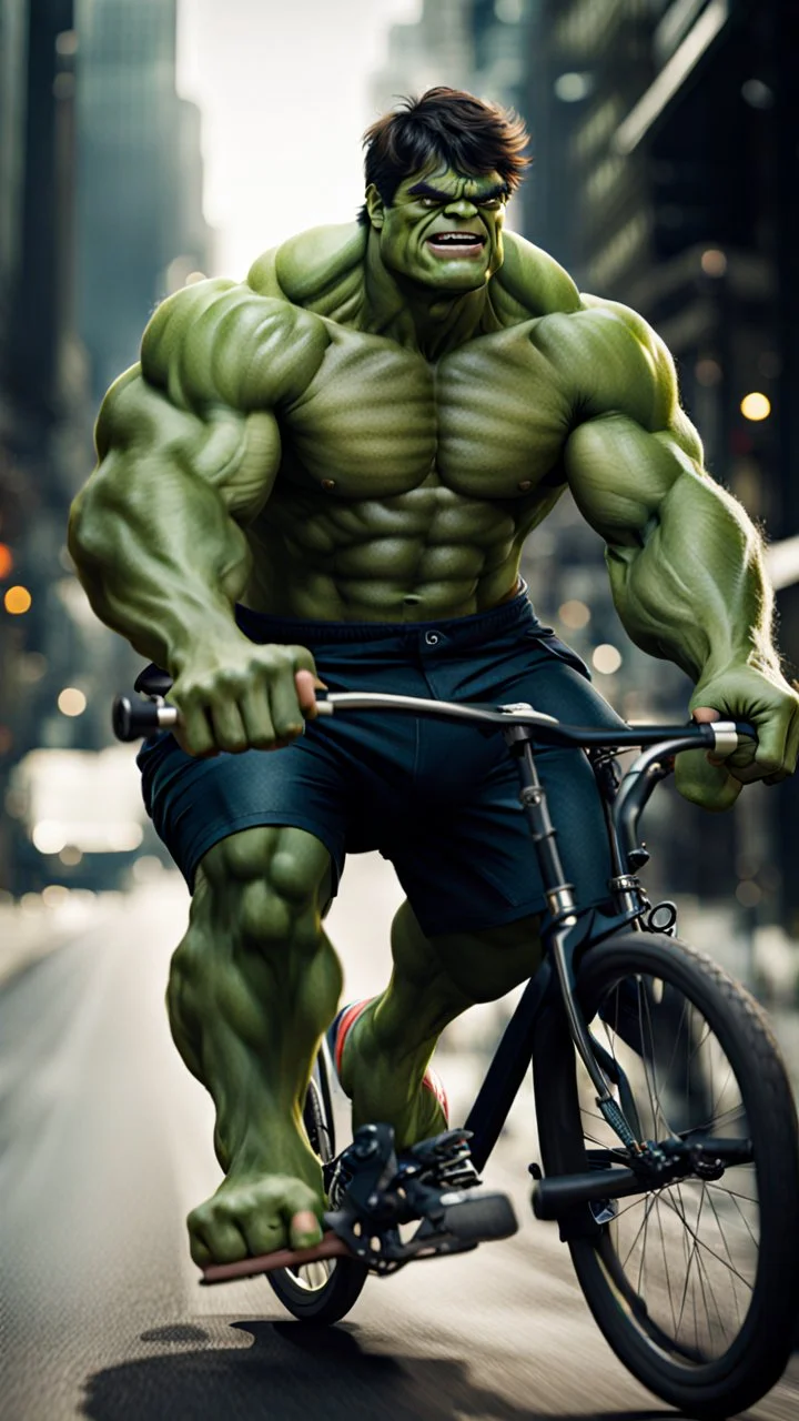 Hulk riding bicycle 9K image HD