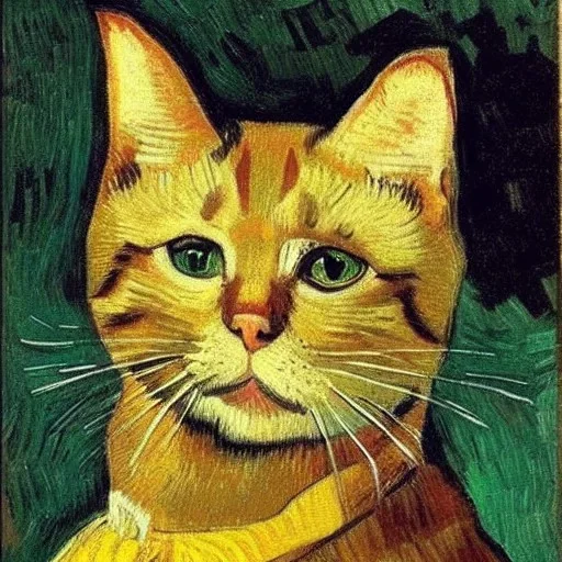 Portrait of a cat by Van Gogh