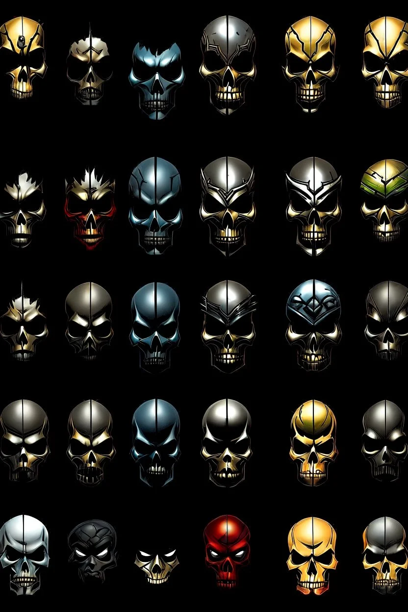 faces of marvel's ultimate tribunal done with skulls