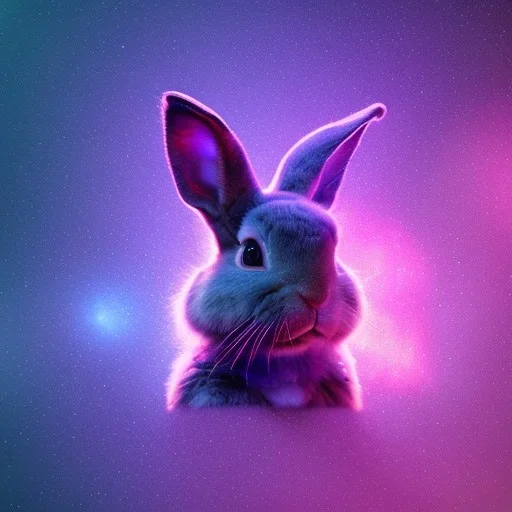 galaxies, spirals, space, nebulae, stars, smoke, iridescent, intricate detail, in the shape of a rabbit, fur on color diamond, octane render, 8k, --q 2 --ar 2:3 --uplight