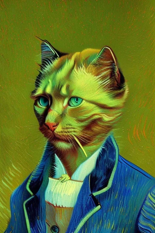 Portrait of a cat by Van Gogh