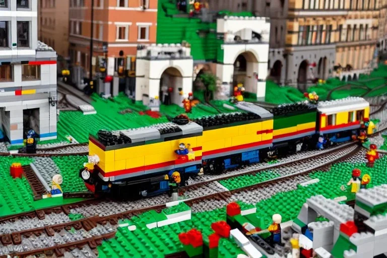 Train lego in Italian Metropolis lego