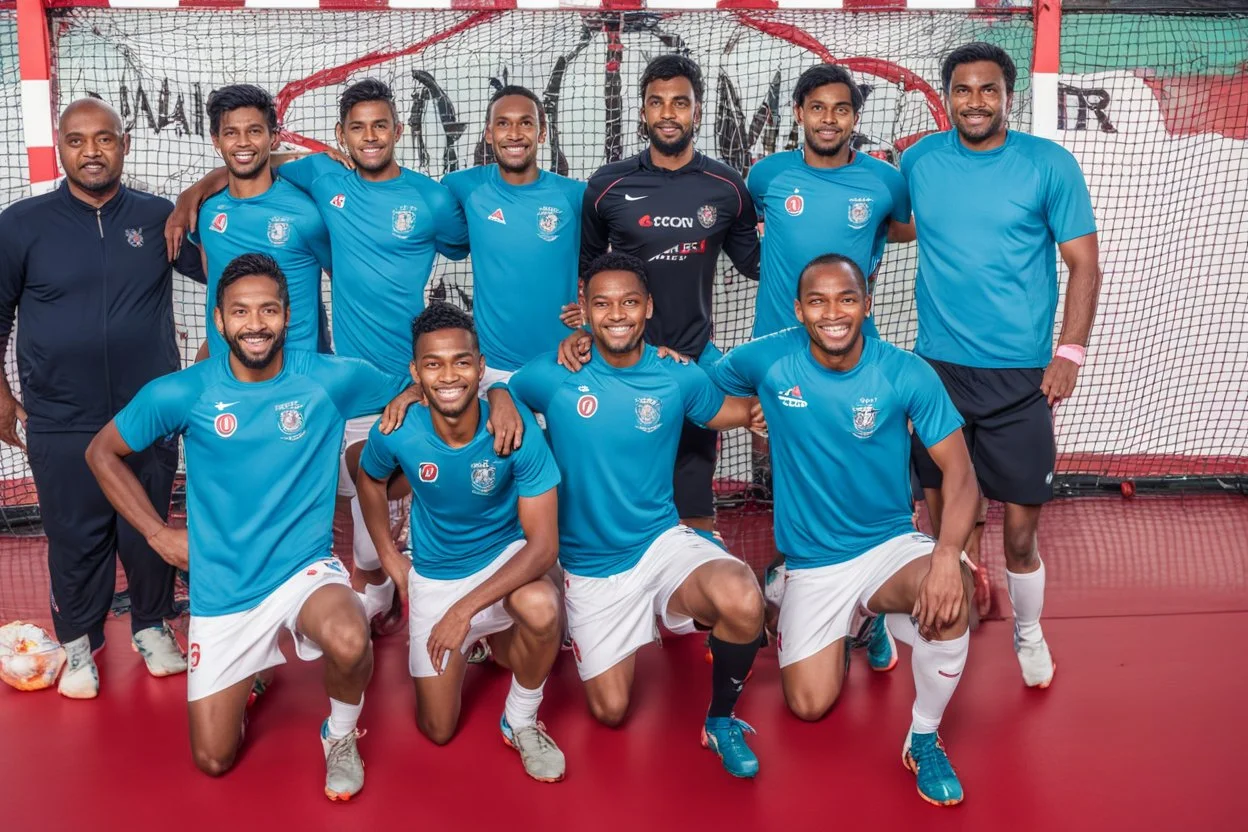 bangladesh football team, Filmado em Canon EOS R5, lente 50mm, profundidade de campo, velocidade do obturador 1/1000, f/2.8, balanço de branco, 6000k. Alta resolução, detalhes realistas, efeito HDR, grão de filme, 4K. –ar 16:10 –s 700 –q 5