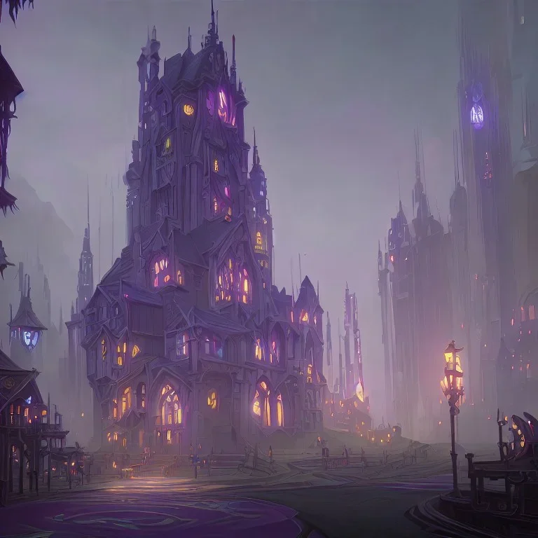 A magical city castle for warlocks and witches