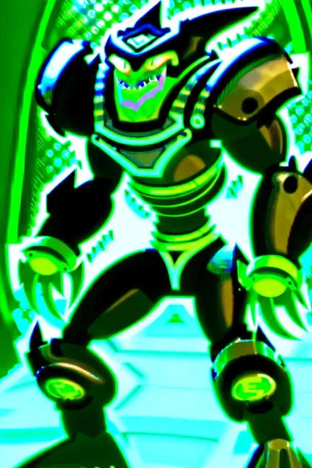 alien From Ben 10 cartoon. Strong, fit body. From his faction. Shark. Advanced jewels and metal. Dark magic. Power and luxury