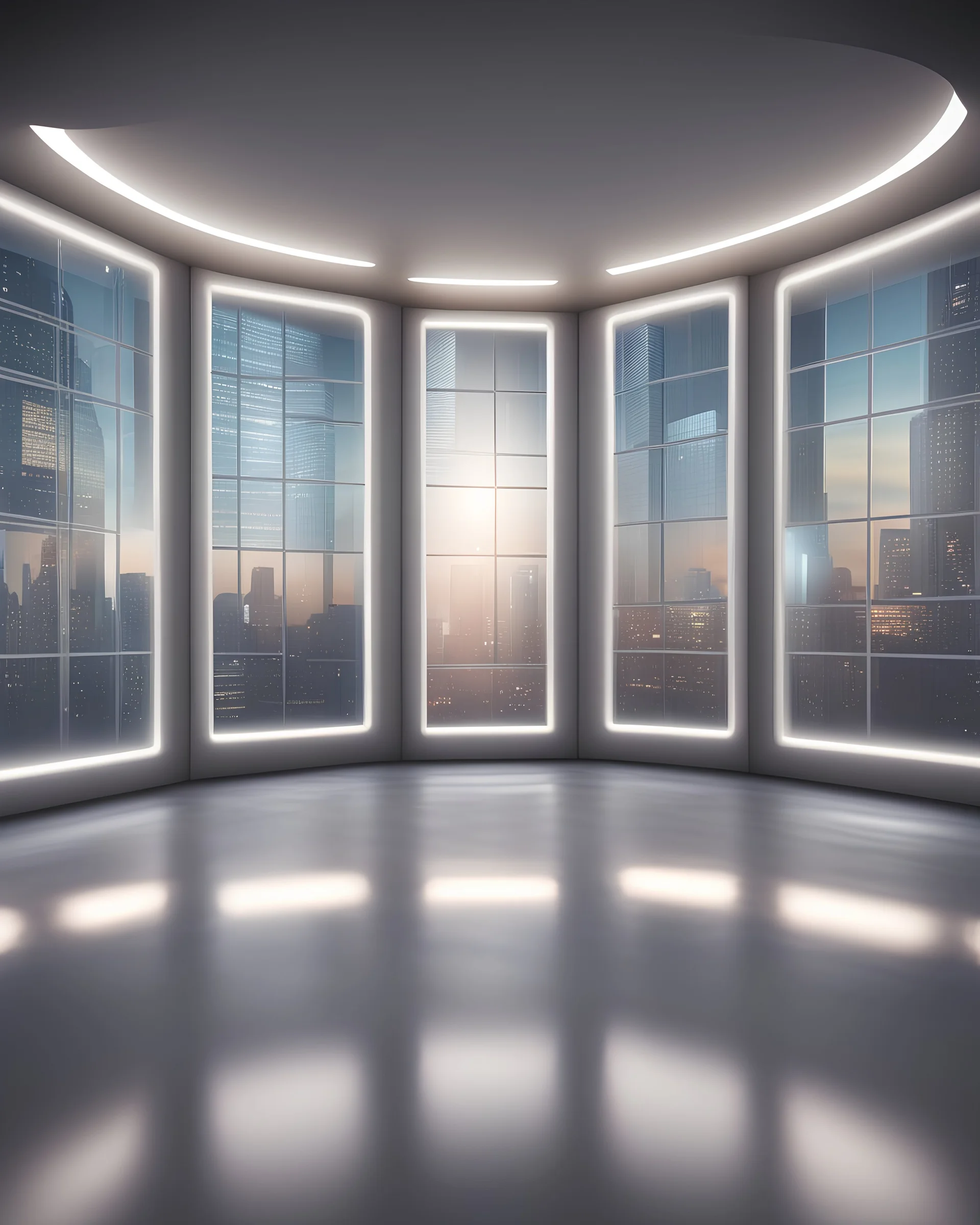 virtual business studio glowing false windows