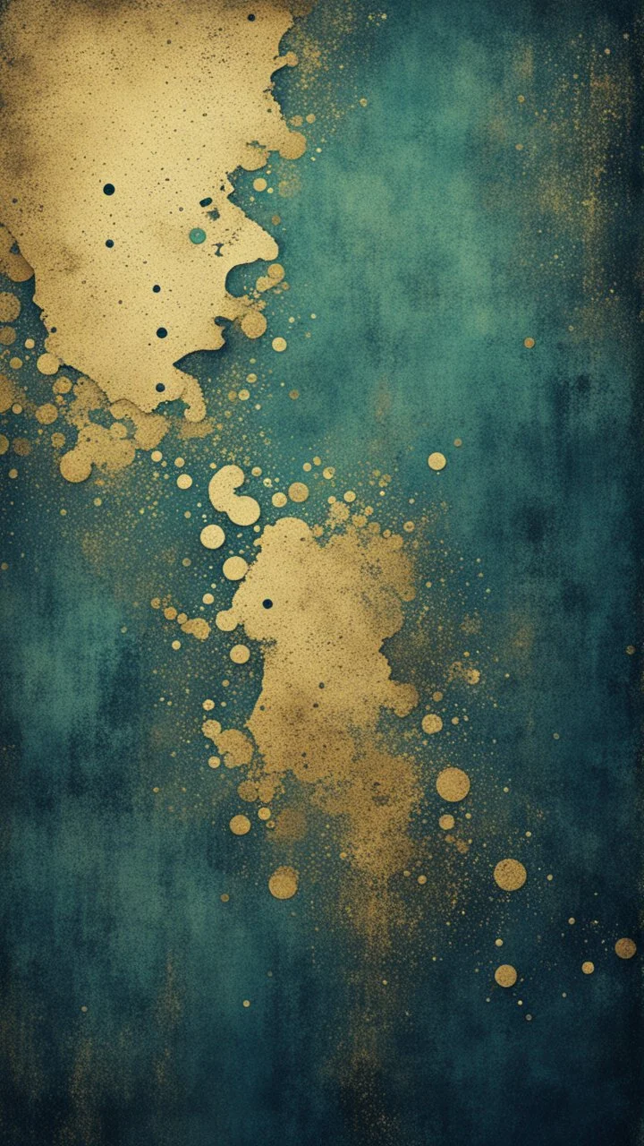 Hyper Realistic Green, Navy-Blue & Golden Abstract Retro Grungy Texture