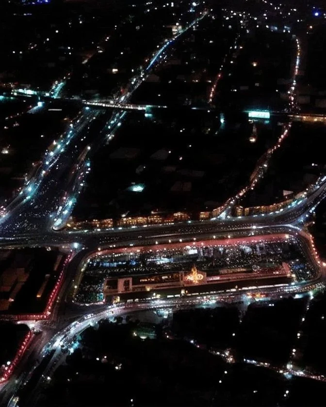 The city of Karbala and between the two holy shrine in night