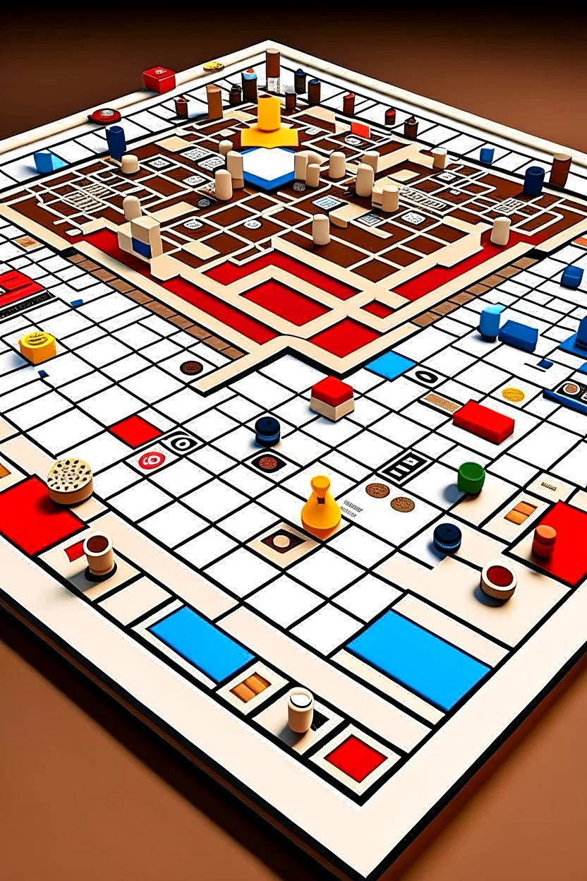 Create detailed 3D models of a board game named 'Metric' that about 'Putting aside the plot and setting, the characters and tasks have become quite challenging',with detail of parts and assmebly