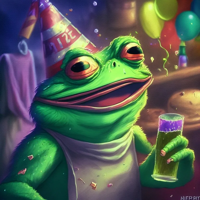 party Pepe, digital art, anime