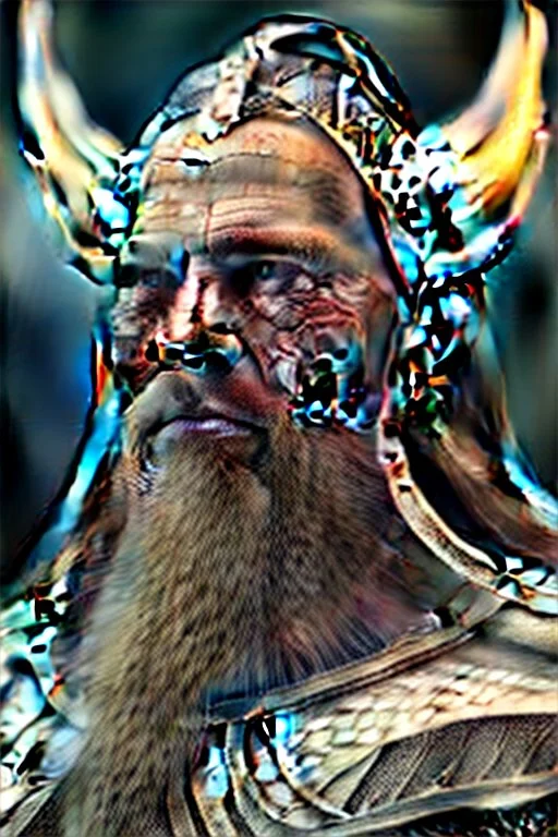 A photo realistic portrait of a stunning viking humanoid Alien, who is incredibly angry, 8k, 3d with depth of field hyper realistic