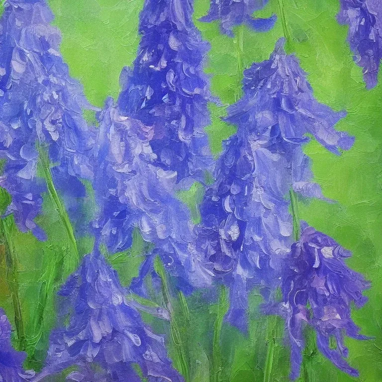 a highly detailed oil painting of Delphinium, 4 k resolution, 8 k resolution, high resolution, surface design pattern, Abstract Expressionism