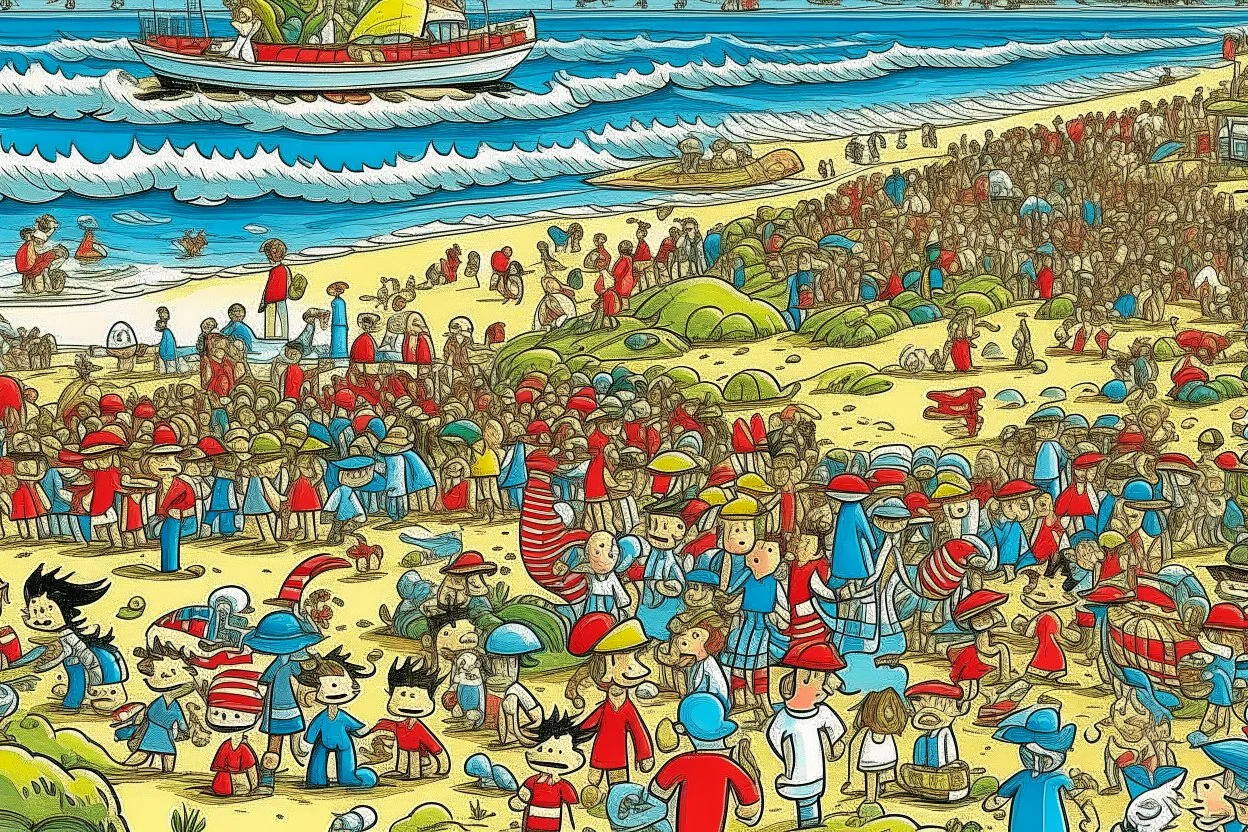 where's Wally but with cats big image beach