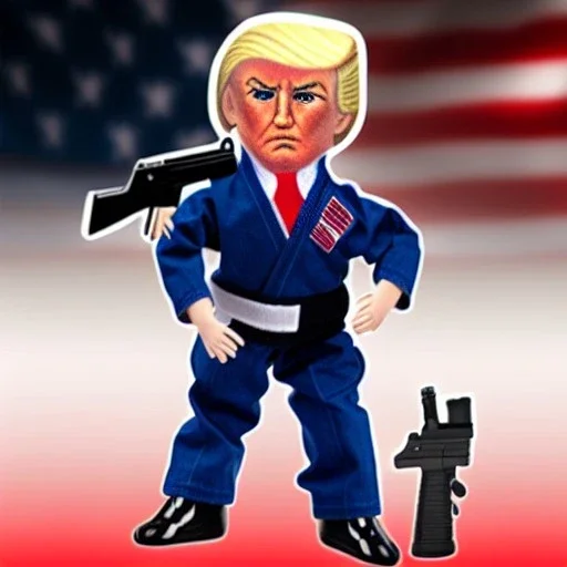 Gi joe donald Trump doll with gun