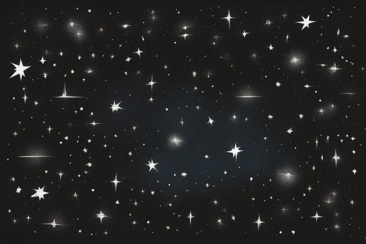 A drawing of stars in space