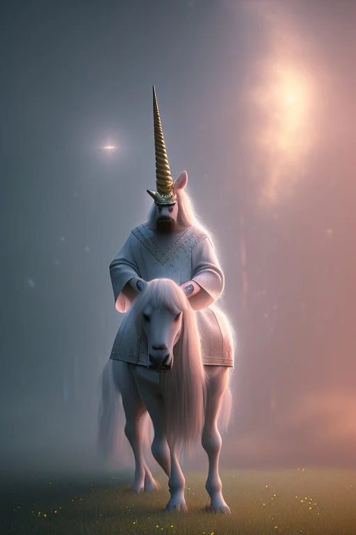 jesus as a unicorn, volumetric fog, 4k, trending art, depth of field, radiosity