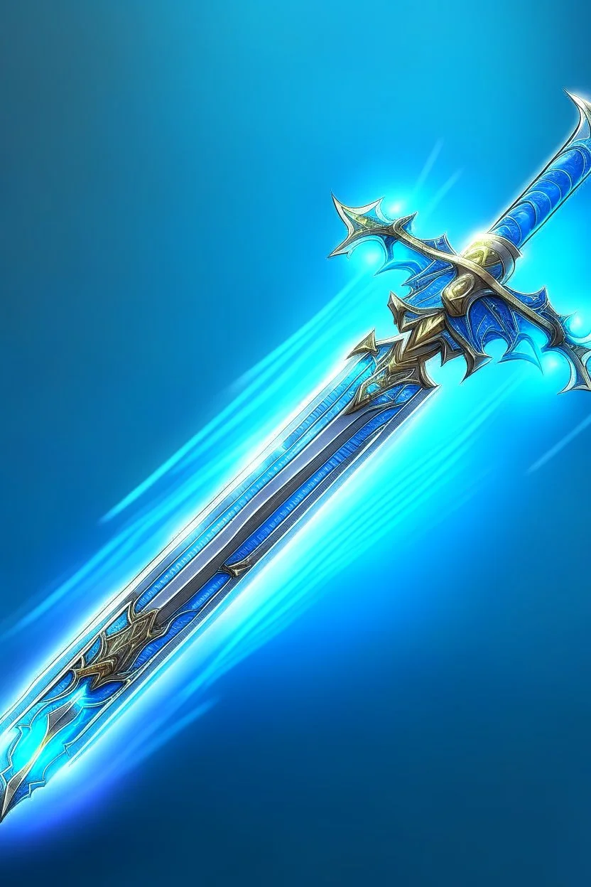 A one handed sword with blu magical energy