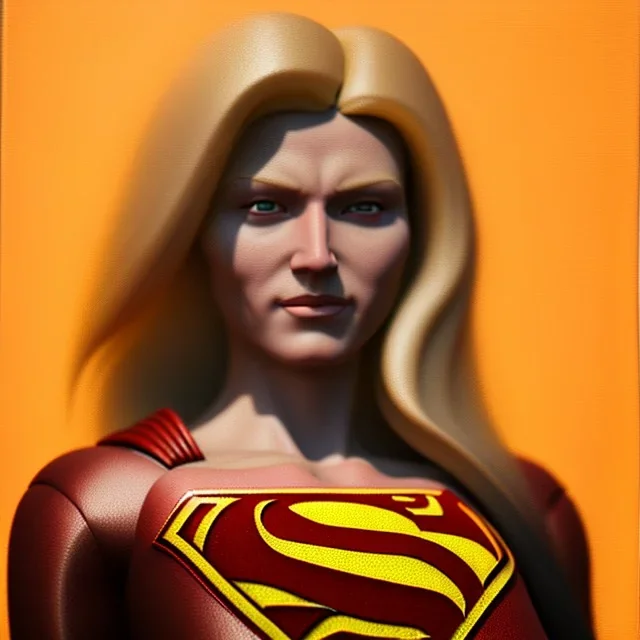 blonde superwoman. oil on canvas, volumetric light