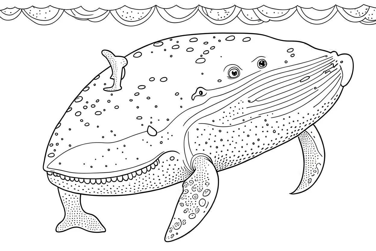 big whale coloring page