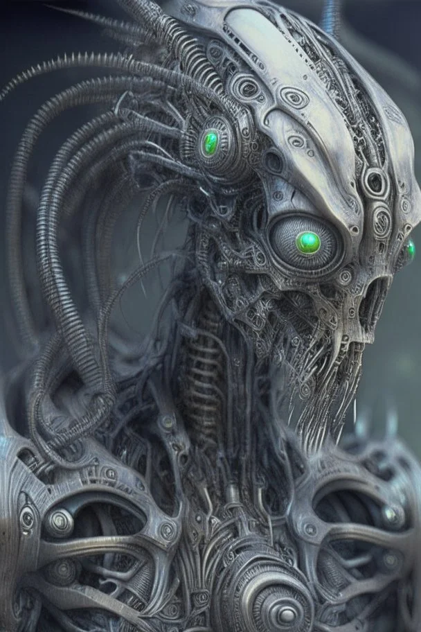 mechanical Alien cyborh,realistic, intricate