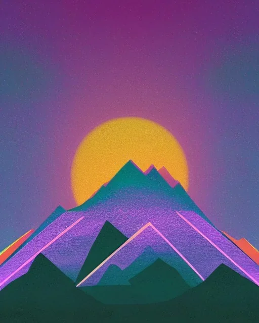 futuristic psychedelic mountain