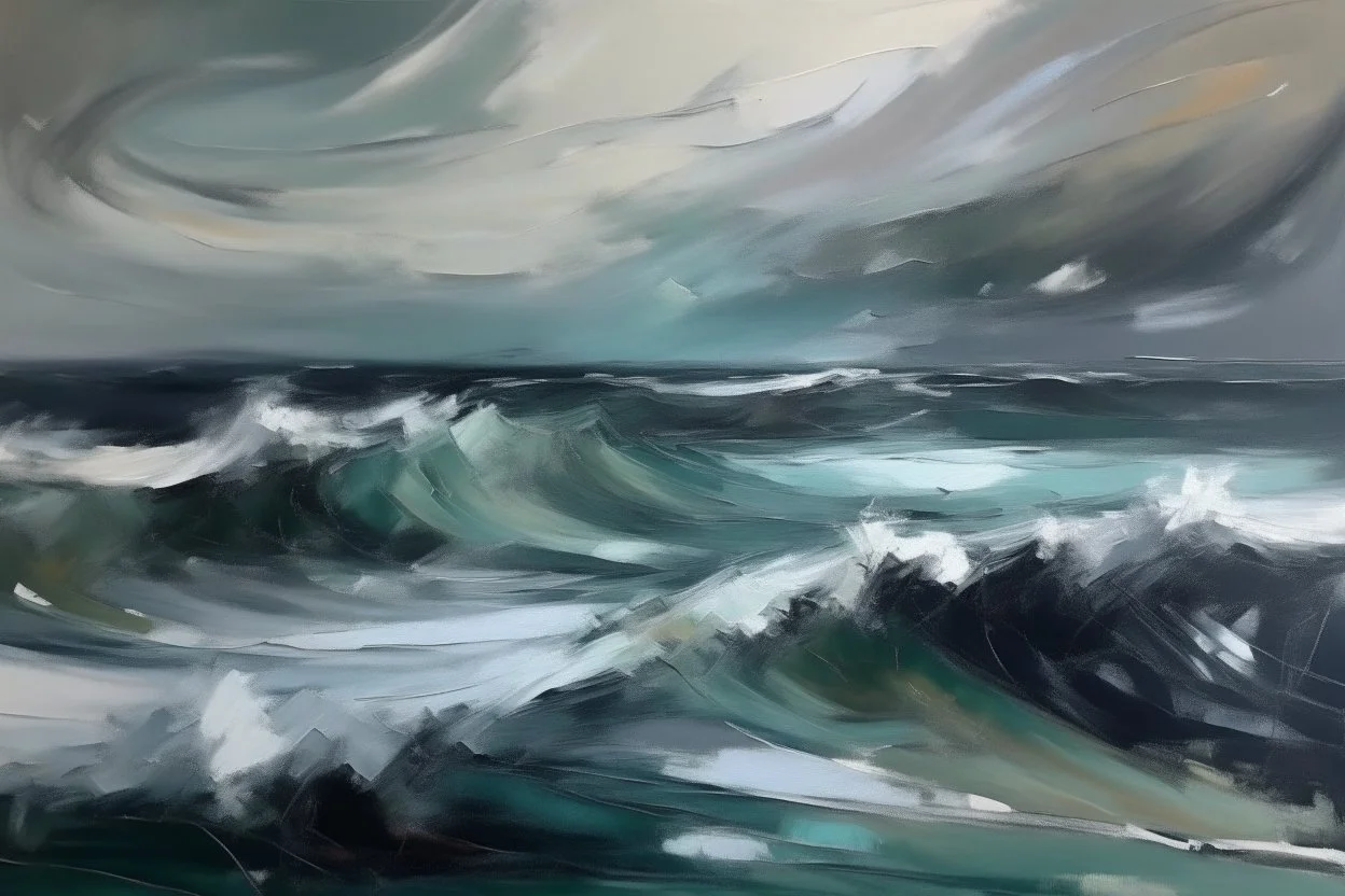 Abstract painting of a seascape