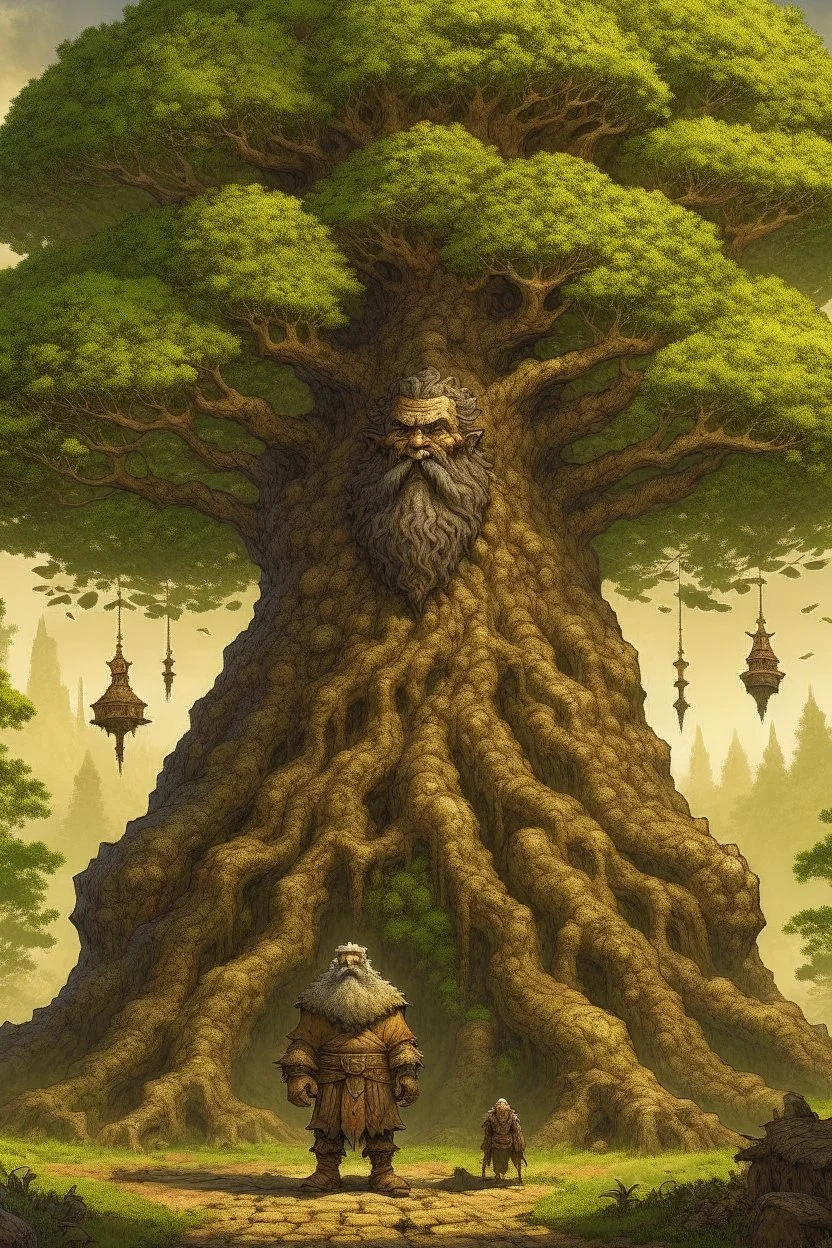 Fantasy art: a huge man, bigger than the biggest oak in the biggest forest. On this man was a huge mantle made of thick linen, and he girded himself with a belt of five fathoms. His head is as big as the biggest Christmas tree, and his beard is like a stack of corn silk.