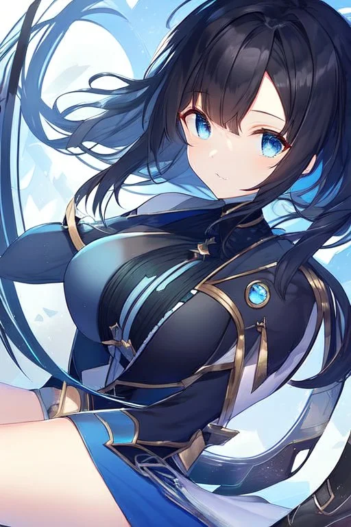 Black haired goddes with blue eyes