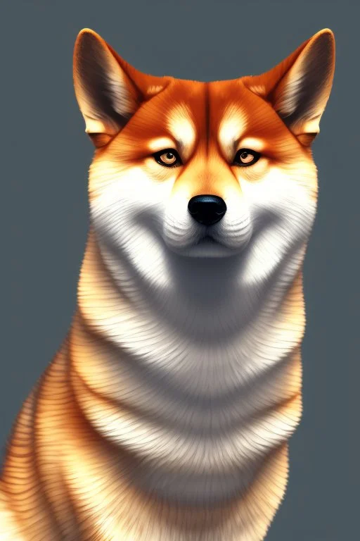 pioneer shiba inu close face matrix isometric hills with x on forehead