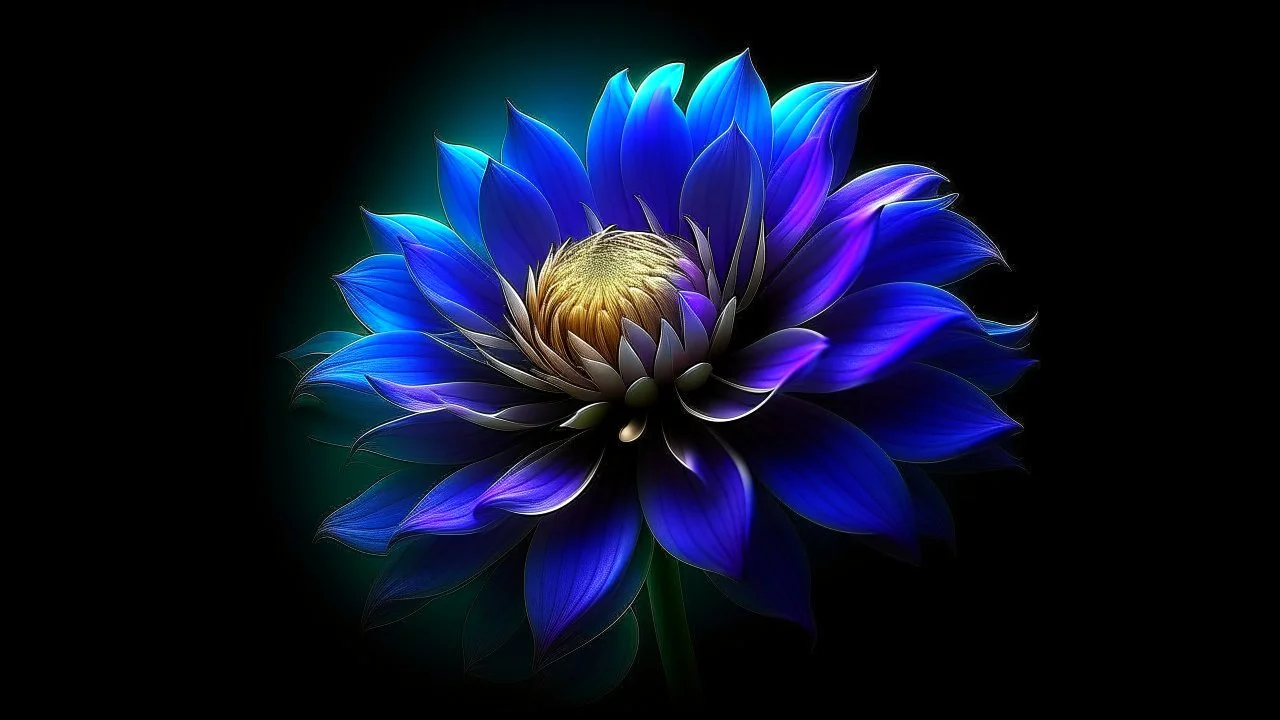 This artistic piece is an embodiment of beauty and harmony. It expertly blends the colors of the spectrum to create a mesmerizing effect that captivates both the eyes and the mind. The focal point of the artwork is a single flower, a deep lilac blossom with its delicate petals gleaming under the moonlight. The vibrant colors harmonize with the dark background in a way that creates a splendid contrast. The vibrant colors harmonize with the dark background in a way that creates a splendid contras