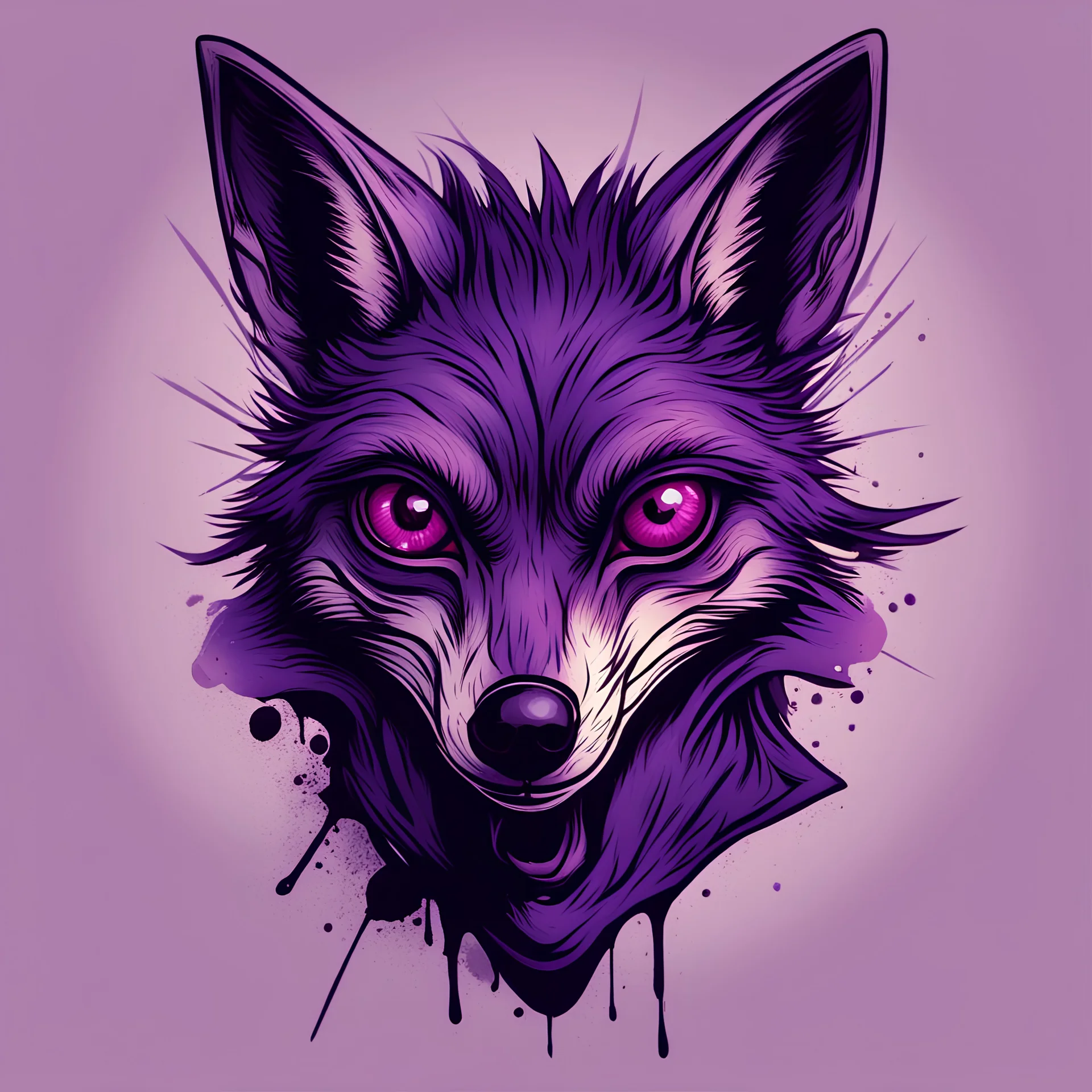 Purple Jackal in eyeball art style